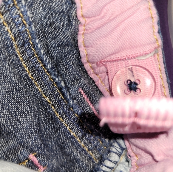 💕 Vintage Gymboree Wild One Dark Wash Pink Polka Dot Jeans Adjustable Waist 🦓 - Picture 5 of 6